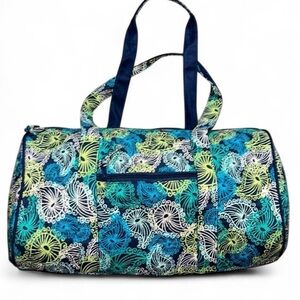 Vera Bradley Teal and Navy Patterned Travel Bag